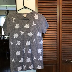 J. Crew grey embroidered t-shirt